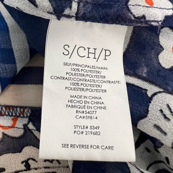 Cabi Womens Peplum Top Multicolor Paisley Stripe Sleeveless V Neck Sheer S - Picture 11 of 11